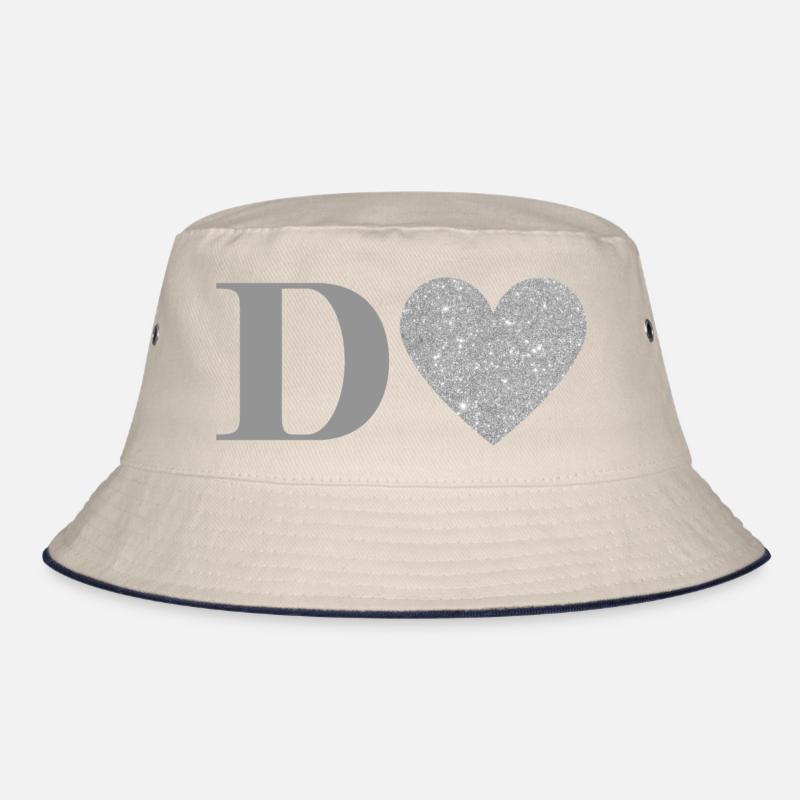 Silberner Herzbuchstabe Bucket Hat