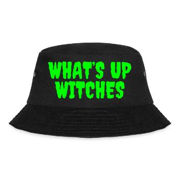 Lebendiges Grün Whats Up Hexen Design - Bucket Hat - Schwarz - Vorne - Lela (165cm)
