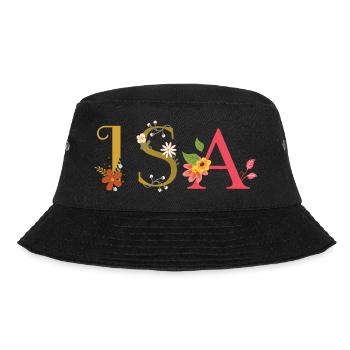 ISA name decorated with flowers - Bucket Hat - black - Front - Lela (165cm)