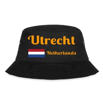 Utrecht, Netherlands- Stylish prints - Bucket Hat - black - Front - Lela (165cm)