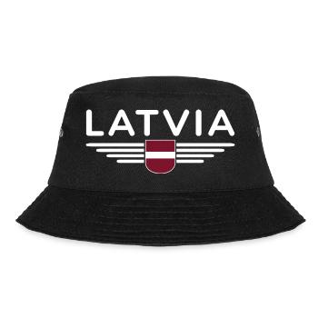 Lettland T-Shirt – Stolz und Tradition - Bucket Hat - Schwarz - Vorne - Lela (165cm)