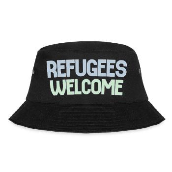 Refugees welcome retro - Bucket Hat - black - Front - Lela (165cm)