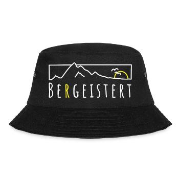 Bergeistert Berge Begeisterung Sonne Wandern Trail - Bucket Hat - Schwarz - Vorne - Lela (165cm)