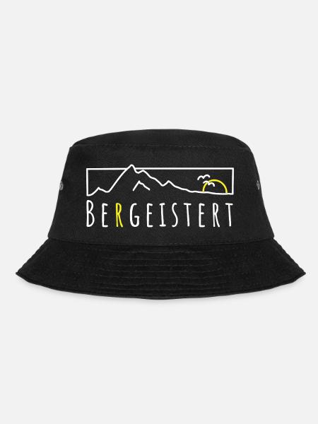 Bergeistert Berge Begeisterung Sonne Wandern Trail - Bucket Hat - Schwarz