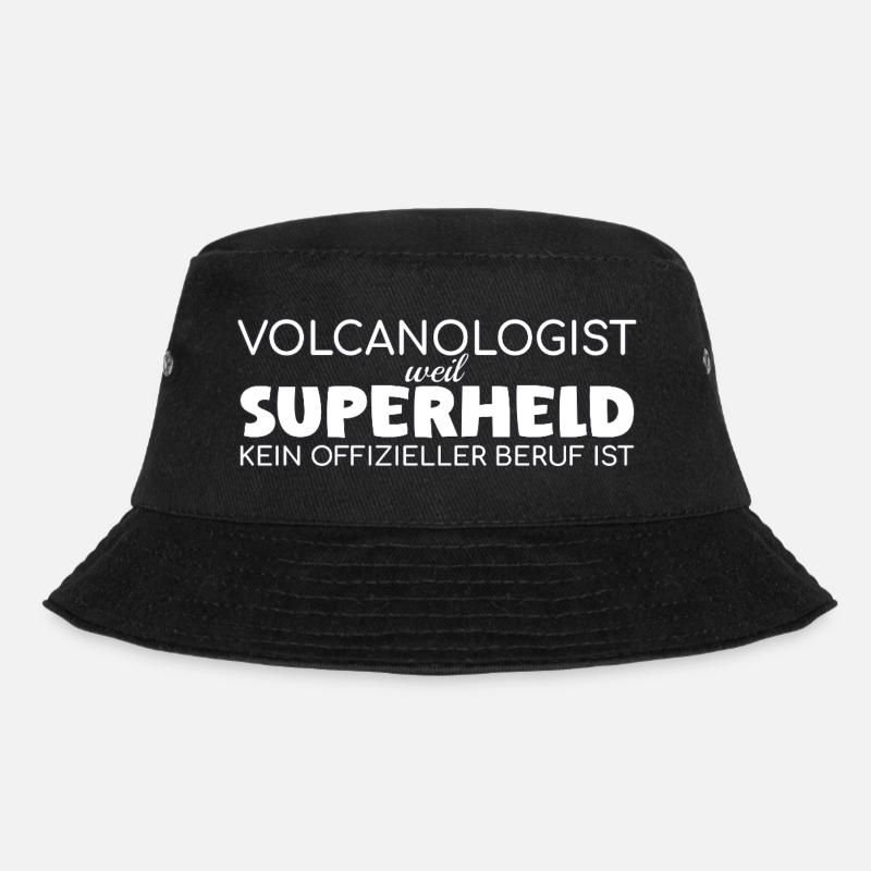 Volcanologist Superheld Volcanology - Bucket Hat - Schwarz
