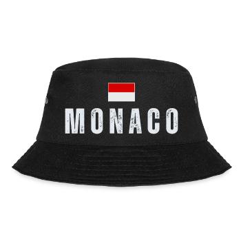 Monaco-Flagge, monegassischer Stolz - Bucket Hat - Schwarz - Vorne - Lela (165cm)