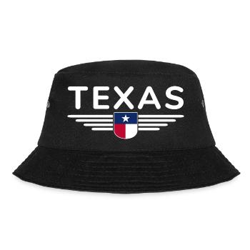 Texas Fan T-Shirt – Lone Star Style - Bucket Hat - Schwarz - Vorne - Lela (165cm)