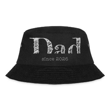 Dad 26 Vater Baby Papa 2026 Vatertagsgeschenk - Bucket Hat - Schwarz - Vorne - Lela (165cm)
