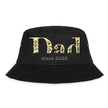 Dad 26 Vater Baby Papa 2026 Vatertagsgeschenk - Bucket Hat - Schwarz - Vorne - Lela (165cm)
