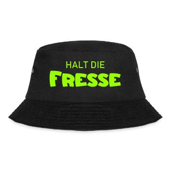 Halt die Fresse - Cooler Spruch - Schweigen - Bucket Hat - Schwarz - Vorne - Lela (165cm)