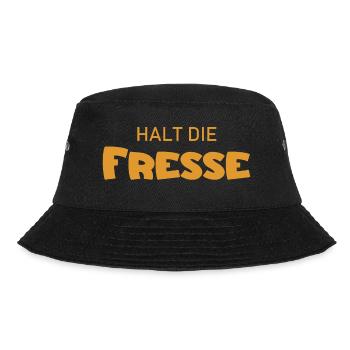Halt die Fresse - Cooler Spruch - Schweigen - Bucket Hat - Schwarz - Vorne - Lela (165cm)