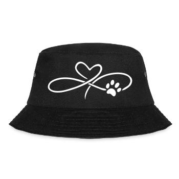 Infinity Herz mit Pfote Hund Katze - Bucket Hat - Schwarz - Vorne - Lela (165cm)
