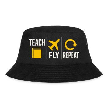 Flight Instructor Cfi Pilot Aviation Instructor - Bucket Hat - black - Front - Lela (165cm)