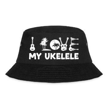 Hawaiian Ukulele Uke I Love My - Bucket Hat - Schwarz - Vorne - Lela (165cm)