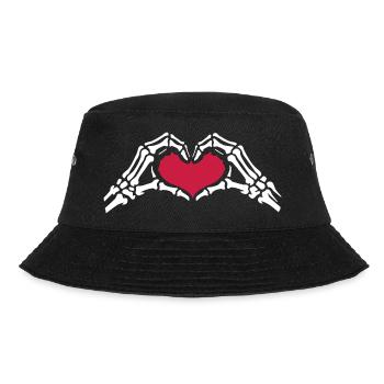 Skelett Hände Herz Liebe Valentins Tag - Bucket Hat - Schwarz - Vorne - Lela (165cm)