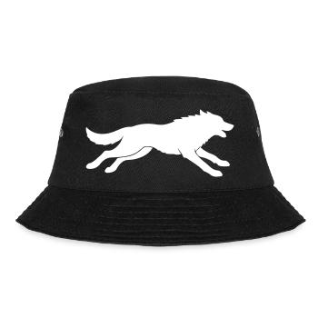 Wolf Silhouette - Bucket Hat - Schwarz - Vorne - Lela (165cm)