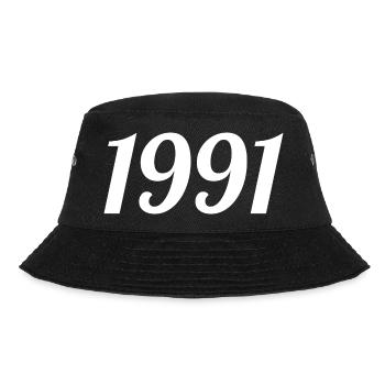 1991 Vintage 1991 Retro Geburtstag 1991 Geschenk - Bucket Hat - Schwarz - Vorne - Lela (165cm)