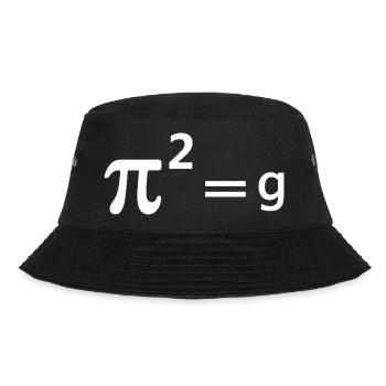 Funny Math Joke Pun - Pi Joke pi squared = g Maths - Bucket Hat - black - Front - Lela (165cm)