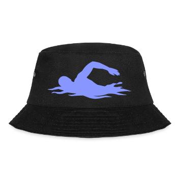 Schwimm-Silhouette über Wellen - Bucket Hat - Schwarz - Vorne - Lela (165cm)