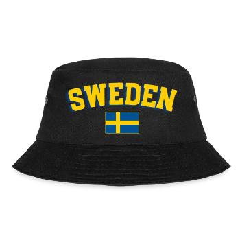 Retro Sport Typography Blue Yellow Fan Design - Bucket Hat - black - Front - Lela (165cm)