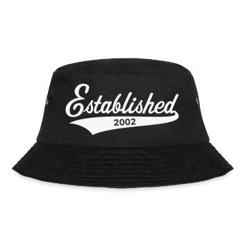 Established 2002 (year of birth, birthday / White) - Bucket Hat - black - Front - Lela (165cm)