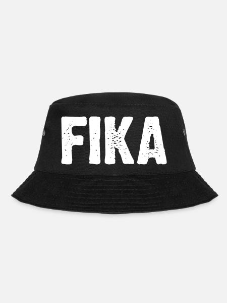 Fika Bold Distressed Type - Bucket Hat - Schwarz