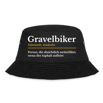 Gravel Bike Gravelbike Radfahrer Definition - Bucket Hat - Schwarz - Vorne
