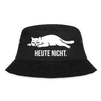 Heute nicht Faule Katze - Bucket Hat - Schwarz - Vorne
