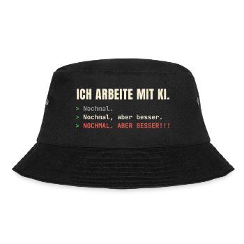 Ich arbeite mit KI – Nochmal, aber besser! - Bucket Hat - Schwarz - Vorne