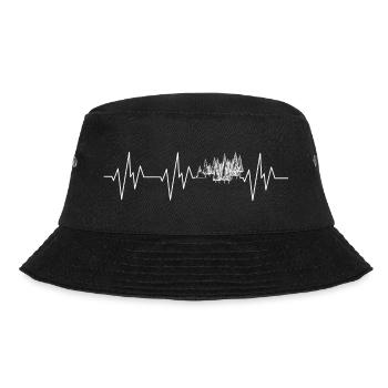 Wald Bäume Wandern Camping Zelten Herzschlag - Bucket Hat - Schwarz - Vorne - Lela (165cm)