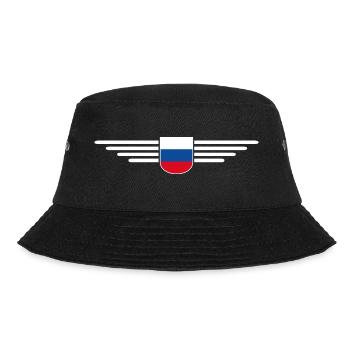 Russland T-Shirt – Stolz und Tradition - Bucket Hat - Schwarz - Vorne - Lela (165cm)