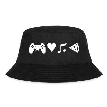 Game Love Music Pizza - Bucket Hat - black - Front - Lela (165cm)