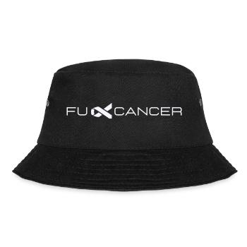 Gemeinsam gegen Krebs weiß groß - Bucket Hat - Schwarz - Vorne - Lela (165cm)