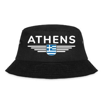 Athen Fan-T-Shirt im stilvollen Design - Bucket Hat - Schwarz - Vorne - Lela (165cm)
