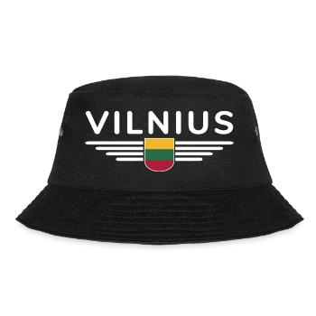 Vilnius T-Shirt – Stylish Statement - Bucket Hat - black - Front - Lela (165cm)
