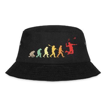 Evolution Badminton Geschenk für Badmintonspieler - Bucket Hat - Schwarz - Vorne - Lela (165cm)
