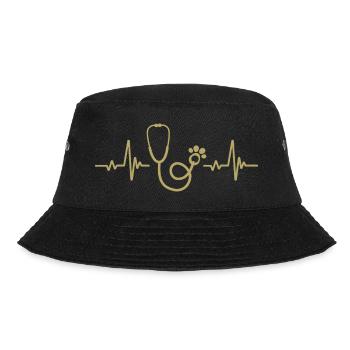 Stethoscope Pulse Rate - Veterinary - Bucket Hat - black - Front - Lela (165cm)