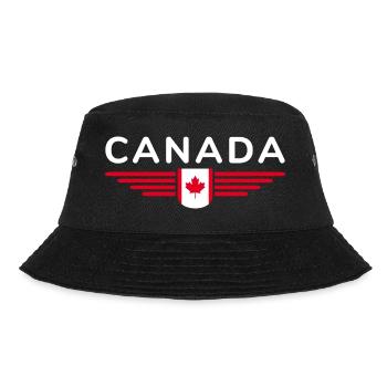 Kanada T-Shirt Outfit Design, Natur & Freiheit - Bucket Hat - Schwarz - Vorne - Lela (165cm)