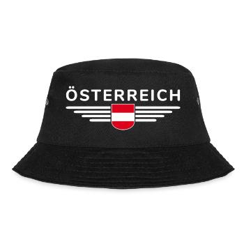 Austria Fan T-Shirt Outfit Design - Bucket Hat - black - Front - Lela (165cm)