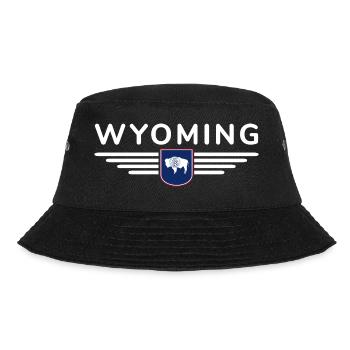 Wyoming Fan Shirt – Wild & Frei - Bucket Hat - Schwarz - Vorne - Lela (165cm)