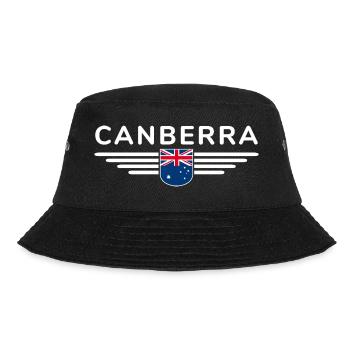 Canberra Australien T-Shirt für Fans und Liebhaber - Bucket Hat - Schwarz - Vorne - Lela (165cm)
