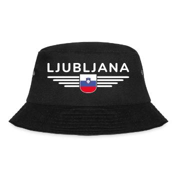 Trendy Ljubljana design - Bucket Hat - black - Front - Lela (165cm)
