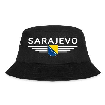 Sarajevo Bosnien Fan T-Shirt - Bucket Hat - Schwarz - Vorne - Lela (165cm)