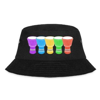 Djembe Player Drummer Music Drum Musician - Bucket Hat - black - Front - Lela (165cm)