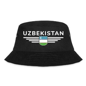 Usbekistan T-Shirt – Stolz und Kultur - Bucket Hat - Schwarz - Vorne - Lela (165cm)