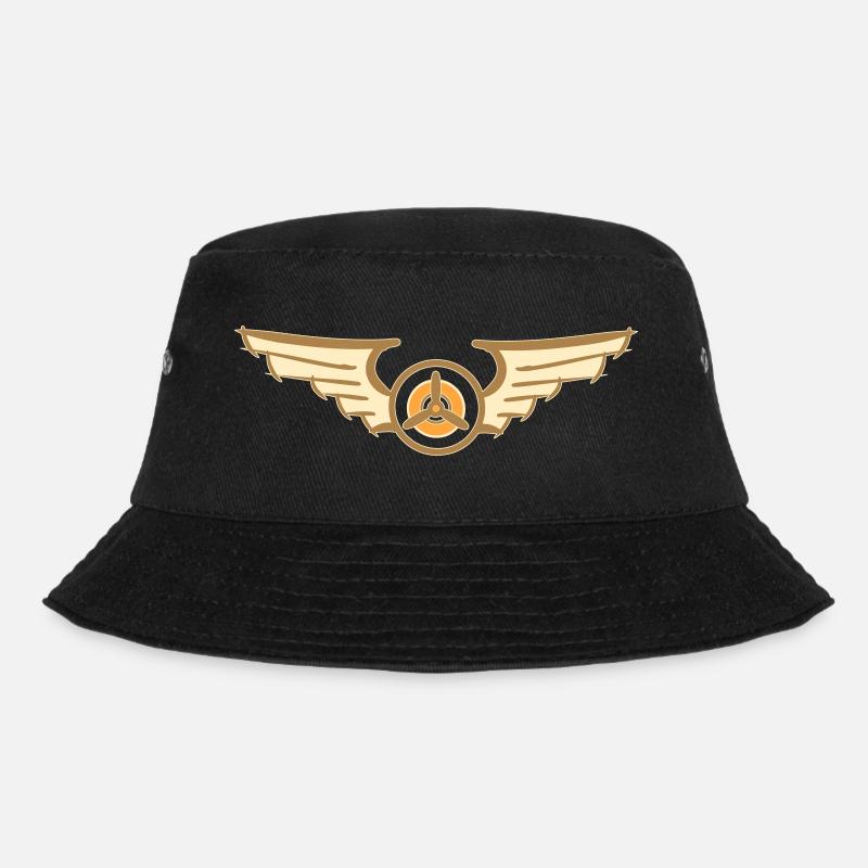 Aviation Symbol Luftwaffenschwinge Flugzeug Pilot - Bucket Hat - Schwarz