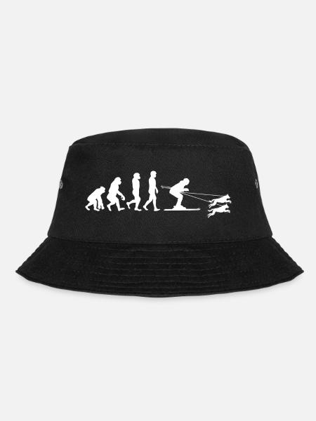 Hund Skijöring Skifahren Wintersport Evolution - Bucket Hat - Schwarz