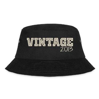 Jahrgang 2013 Original 2013 Retro 2013 Geschenk 2013 - Bucket Hat - Schwarz - Vorne - Lela (165cm)