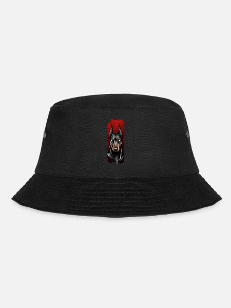Vigilant Stare: Doberman's Gaze - Bucket Hat - black