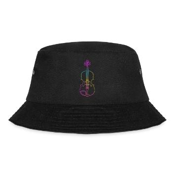 Violin Line Drawing - Bucket Hat - black - Front - Lela (165cm)